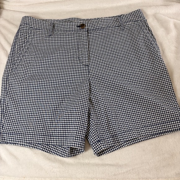 Talbots Pants - Talbots Blue White Gingham Relaxed Chino Shorts Grandmillennial Hamptons Bermuda